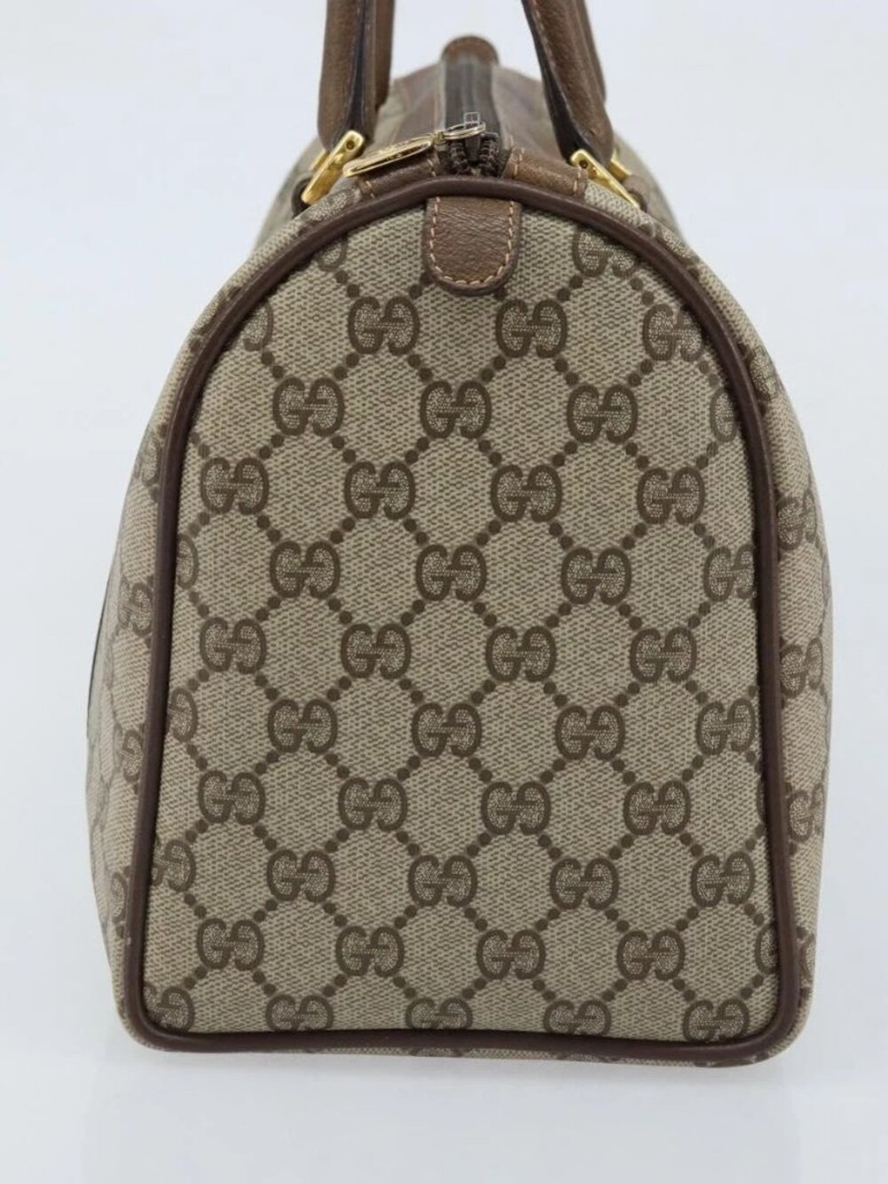 GUCCI GG Supreme Web Sherry Line Boston Bag PVC Beige Gold 40 02 007 Auth ARZ201 - Picture 6 of 16